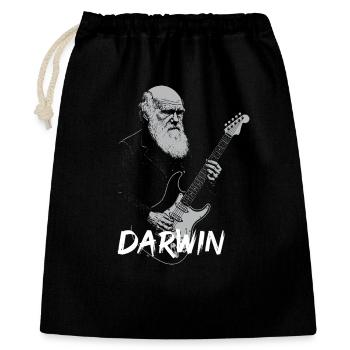 Darwin jouant de la guitare Evolution - Sac cadeau 40 x 50 cm - noir - Devant