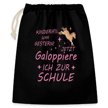 Kindergarten War Gestern - Geschenkbeutel aus Baumwolle (40 x 50 cm) - Schwarz - Vorne