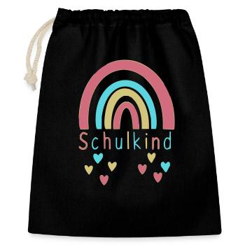 Schulkind - Geschenkbeutel aus Baumwolle (40 x 50 cm) - Schwarz - Vorne