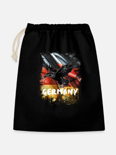Deutscher Adler mit Deutschland Flagge - Geschenkbeutel aus Baumwolle (40 x 50 cm) - Schwarz