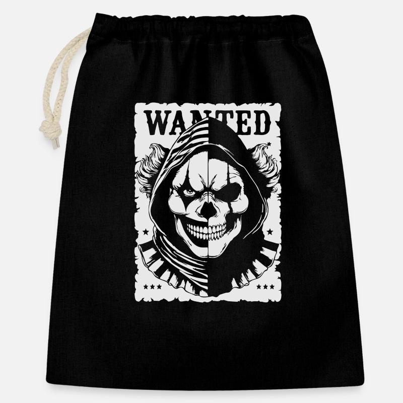 Wanted Skull Pullover Hoodie Poster - Sac cadeau 40 x 50 cm - noir