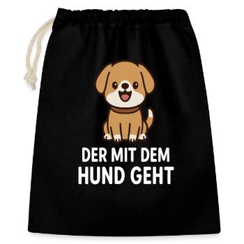 Funny dog with index card design - Gift Bag 40 x 50 cm - black - Front