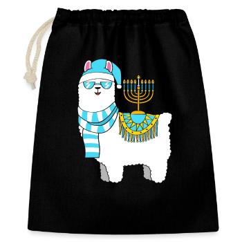 Chanukkah Hanukkah Hanukah - Geschenkbeutel aus Baumwolle (40 x 50 cm) - Schwarz - Vorne