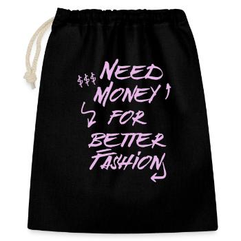 Need Money for Better Fashion – Trend Hoodie - Gift Bag 40 x 50 cm - black - Front