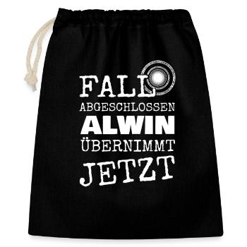 Prénom Alwin - Sac cadeau 40 x 50 cm - noir - Devant