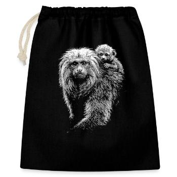 Tamarins lion - Sac cadeau 40 x 50 cm - noir - Devant