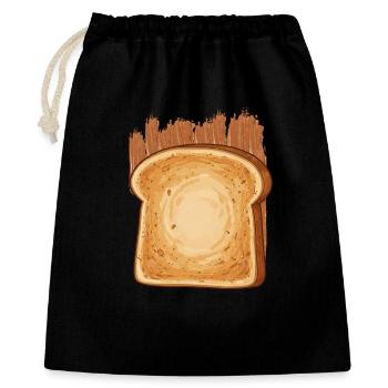 Erdnussbutter Brot Klebt - Geschenkbeutel aus Baumwolle (40 x 50 cm) - Schwarz - Vorne