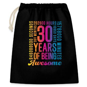 30 Years Birthday - Gift Bag 40 x 50 cm - black - Front