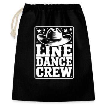 Line Dance Crew - Cowboy Silhouette - Geschenkbeutel aus Baumwolle (40 x 50 cm) - Schwarz - Vorne