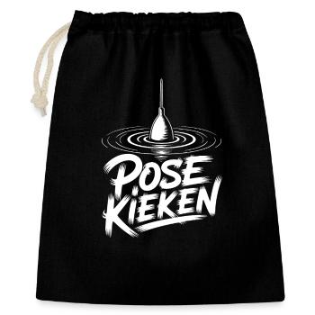 Angler Pose Design - Geschenkbeutel aus Baumwolle (40 x 50 cm) - Schwarz - Vorne