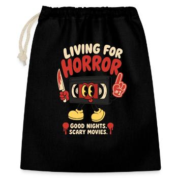 Living For Horror Movies - Geschenkbeutel aus Baumwolle (40 x 50 cm) - Schwarz - Vorne