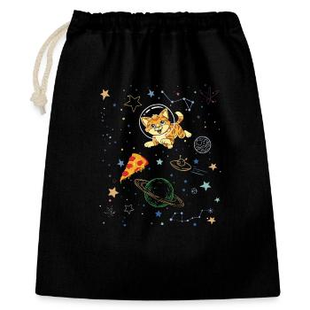 Playful Cat in Cosmic Space Scene - Gift Bag 40 x 50 cm - black - Front