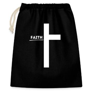 'Faith' - Faith-Based Clothing - Christianity - Gift Bag 40 x 50 cm - black - Front