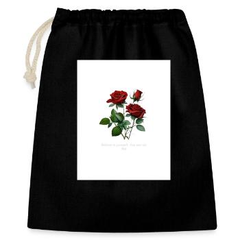 Rosenmotiv Erweckt das Leben... - Geschenkbeutel aus Baumwolle (40 x 50 cm) - Schwarz - Vorne