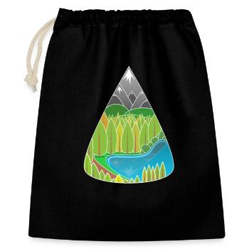 Alpen Bergsee Waldzauber - Geschenkbeutel aus Baumwolle (40 x 50 cm) - Schwarz - Vorne