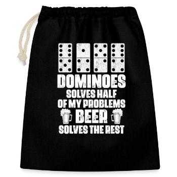 Domino Spiel Design - Geschenkbeutel aus Baumwolle (40 x 50 cm) - Schwarz - Vorne