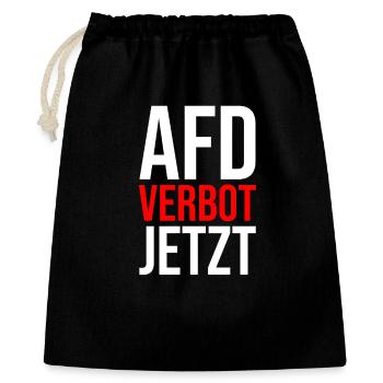AFD VERBOT JETZT - Geschenkbeutel aus Baumwolle (40 x 50 cm) - Schwarz - Vorne