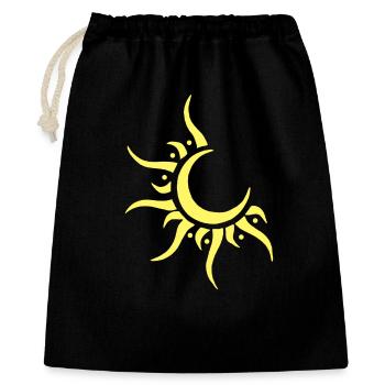 Soleil et lune - Sac cadeau 40 x 50 cm - noir - Devant