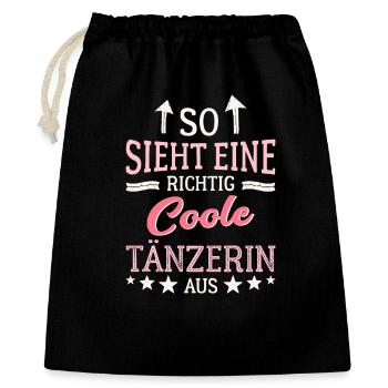 So sieht eine richtig coole Tänzerin aus - Geschenkbeutel aus Baumwolle (40 x 50 cm) - Schwarz - Vorne