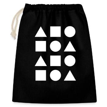 Grille géométrique de formes - Sac cadeau 40 x 50 cm - noir - Devant
