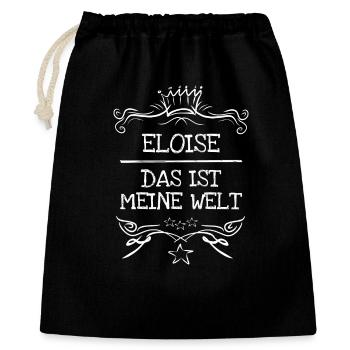 Eloise als Maedchenname - Geschenkbeutel aus Baumwolle (40 x 50 cm) - Schwarz - Vorne