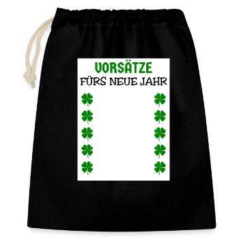 Résolutions du Nouvel An Trèfles du réveillon du Nouvel An - Sac cadeau 40 x 50 cm - noir - Devant