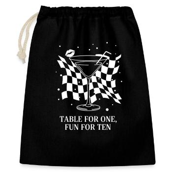 Table For One Martini Party - Geschenkbeutel aus Baumwolle (40 x 50 cm) - Schwarz - Vorne