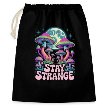 Stay Strange Mushroom Art - Geschenkbeutel aus Baumwolle (40 x 50 cm) - Schwarz - Vorne