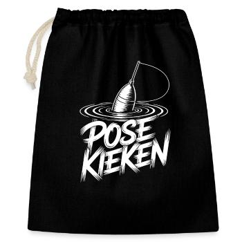 Humour de la posture de pêche - Sac cadeau 40 x 50 cm - noir - Devant