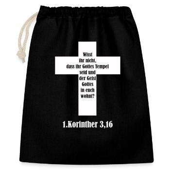 Quotation from the Cross Corinthians 3:16 - Spirit in You - Gift Bag 40 x 50 cm - black - Front