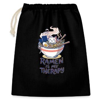 Ramen Therapy - Geschenkbeutel aus Baumwolle (40 x 50 cm) - Schwarz - Vorne