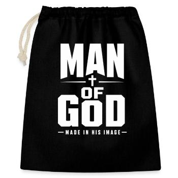 Man Of God Made In His Image Christlicher Glaube - Geschenkbeutel aus Baumwolle (40 x 50 cm) - Schwarz - Vorne