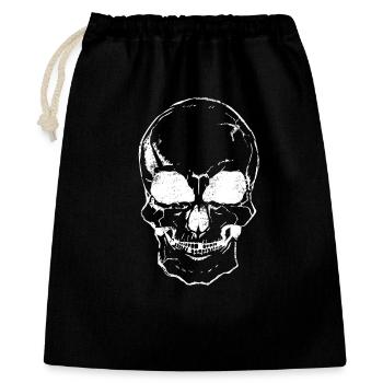 scull chalk white - Geschenkbeutel aus Baumwolle (40 x 50 cm) - Schwarz - Vorne
