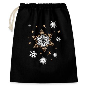 xmas Sterne Weihnachten Muster Schnee Winter icon - Geschenkbeutel aus Baumwolle (40 x 50 cm) - Schwarz - Vorne