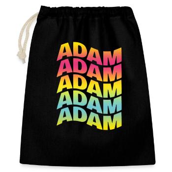 T-Shirt Adam Text Wellentexteffekt - Geschenkbeutel aus Baumwolle (40 x 50 cm) - Schwarz - Vorne