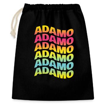 Adam T-Shirt Text Welleneffekt T-Shirt Geschenk - Geschenkbeutel aus Baumwolle (40 x 50 cm) - Schwarz - Vorne