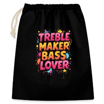 TREBLE MAKER, BASS LOVER, MUSIC - Gift Bag 40 x 50 cm - black - Front