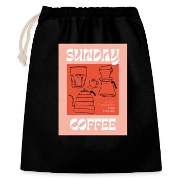 Café du dimanche | Goutte à goutte lente, gorgée fine - Sac cadeau 40 x 50 cm - noir - Devant