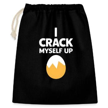 I Crack Myself Up - Geschenkbeutel aus Baumwolle (40 x 50 cm) - Schwarz - Vorne