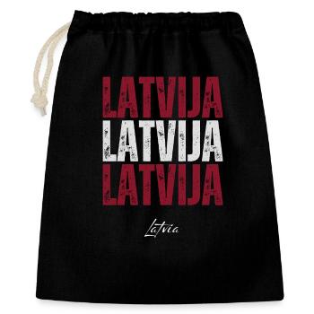 Flag of Latvia, Latvian patriot - Gift Bag 40 x 50 cm - black - Front