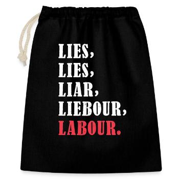 Bold anti-Labour Slogan Typography Design - Geschenkbeutel aus Baumwolle (40 x 50 cm) - Schwarz - Vorne