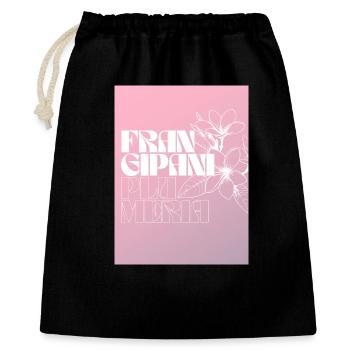 Frangipani Plus Mera Blumenmuster - Geschenkbeutel aus Baumwolle (40 x 50 cm) - Schwarz - Vorne