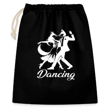 Tango Füchse Design – Dancing - Geschenkbeutel aus Baumwolle (40 x 50 cm) - Schwarz - Vorne