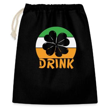 St. Patricks Day drink - Geschenkbeutel aus Baumwolle (40 x 50 cm) - Schwarz - Vorne