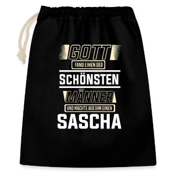 Sasha the Most Beautiful Man Shaped by God Design - Gift Bag 40 x 50 cm - black - Front
