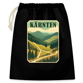 Kärnten retro Motiv - Geschenkbeutel aus Baumwolle (40 x 50 cm) - Schwarz - Vorne
