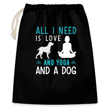 Love yoga dogs - Geschenkbeutel aus Baumwolle (40 x 50 cm) - Schwarz - Vorne