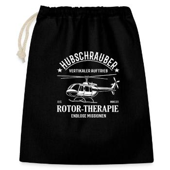 Hubschrauber Design – Vertikaler Auftrieb - Geschenkbeutel aus Baumwolle (40 x 50 cm) - Schwarz - Vorne