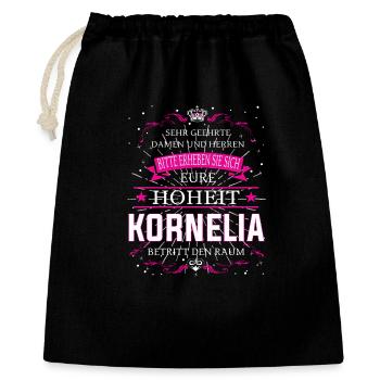 Eure Hoheit Kornelia betritt den Raum - Geschenkbeutel aus Baumwolle (40 x 50 cm) - Schwarz - Vorne