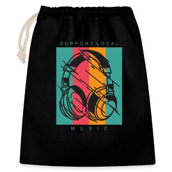Tenue casque DJ Music - Sac cadeau 40 x 50 cm - noir - Devant